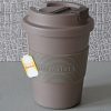 Bioplasztik hordozható kávéspohár, sötétbarna, 350 ml