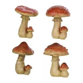   Gomba polyresin szobor, L, 4 féle, kültéri és beltéri dekorációs kiegészítő, csomag, 8 db