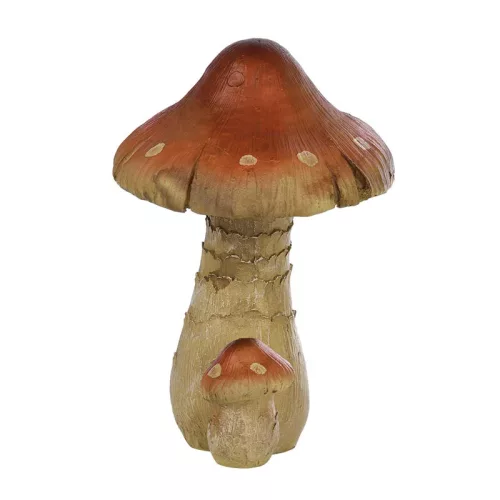 Gomba polyresin szobor, L, 4 féle, kültéri és beltéri dekorációs kiegészítő, csomag, 8 db