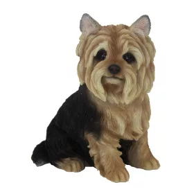  Ülő yorkshire terrier kutya polyresin szobor, kültéri és beltéri dekorációs kiegészítő, csomag, 12 db