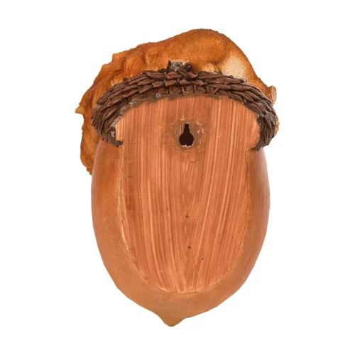 Makk alakú polyresin madáretető mókus figurával, dekorációs kiegészítő, csomag, 12 db