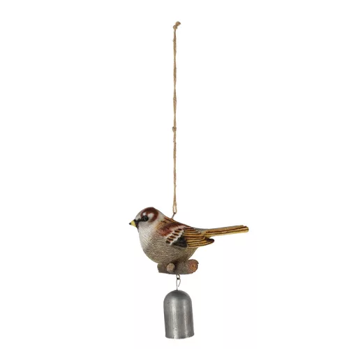 Kismadaras polyresin szélcsengő, 4 féle, 14,5 cm, csomag, 24 db