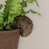 Cserépre akasztható süni polyresin szobor, kültéri és beltéri dekorációs kiegészítő, csomag, 36 db