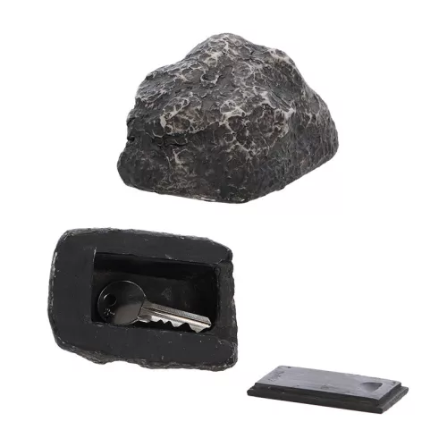 Kő alakú polyresin kulcstartó, 6 x 9 cm, csomag, 24 db