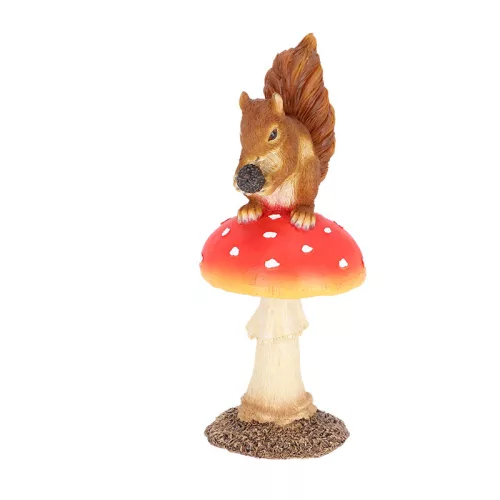 Légyölő galóca mókussal polyresin szobor, dekoráció, 12 x 12 x 28,5 cm, csomag,  6 db