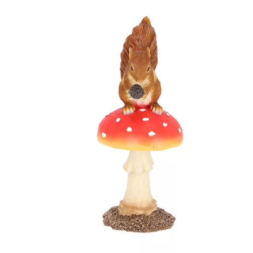 Légyölő galóca mókussal polyresin szobor, dekoráció, 12 x 12 x 28,5 cm, csomag,  6 db