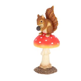   Légyölő galóca mókussal polyresin szobor, dekoráció, 12 x 12 x 28,5 cm
