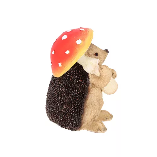 Légyölő galóca sünivel polyresin szobor, dekoráció, 11 x 10,5 x 15 cm, csomag,  6 db