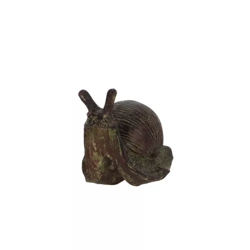 Cserépre akasztható csiga polyresin szobor,  dekoráció, 8 x 4 x 4 cm, csomag,  36 db