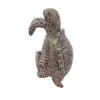 Cserépre akasztható teknős polyresin szobor, dekoráció, 6 x 4 x 8,5 cm, csomag,  36 db