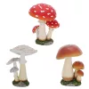 Gomba csoport, polyresin szobor,dekoráció, 3 féle, csomag,  6 db
