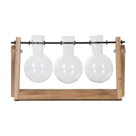   Dekorációs design váza szett fa állvánnyal, 3 db vázával, csomag, 12 db
