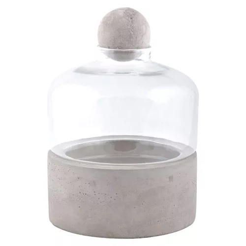 Növény palántázó beton tartóval és üveg búrával, 24 cm, csomag, 6 db