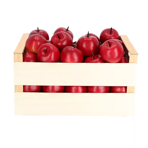 Alma, műgyümölcs élethű dekoráció, 8 cm átmérőjű, csomag,  60 db