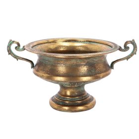   Antikolt stílusú fém virágtartó, arany színű, 41 x 30 x 22 cm, csomag,  6 db