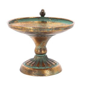   Antikolt stílusú fém madáritató és etető tál, arany színű, 23 x 23 x 20,5 cm, csomag,  4 db