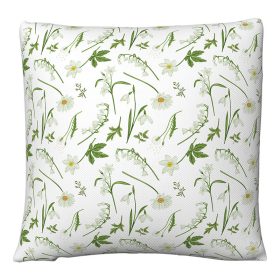   UV álló, vízlepergető fehér virágos kültéri párna, 49 x 49 cm