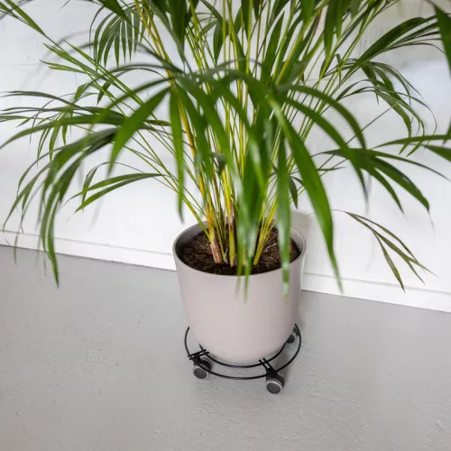 Lefékezhető fém gurulós virágtartó, 28 cm átmérőjű, csomag, 6 db