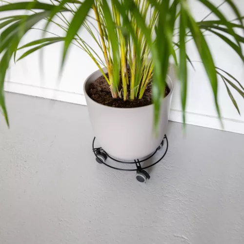 Lefékezhető fém gurulós virágtartó, 28 cm átmérőjű, csomag, 6 db