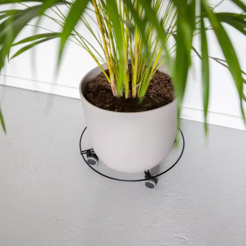 Lefékezhető fém gurulós virágtartó, 38 cm átmérőjű, csomag, 6 db