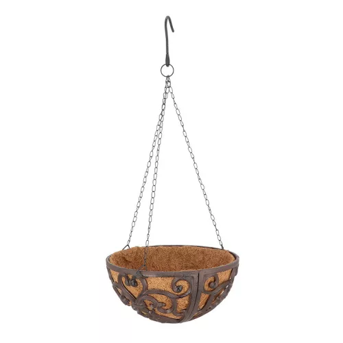 Öntöttvas virágkosár, 30 cm átmérőjű, csomag, 3 db