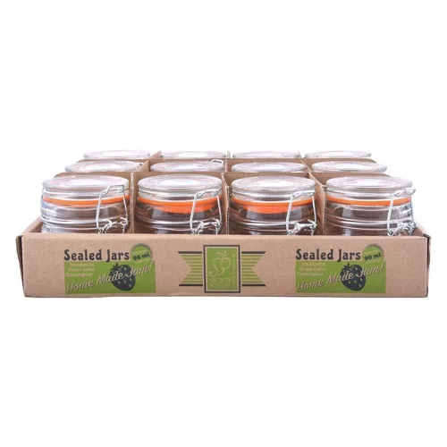 Csatos tároló üveg szett, 12 db-os, csomag, 12 db