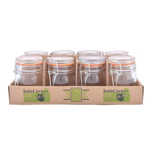 Csatos tároló üveg szett, 8 db-os, csomag, 8 db