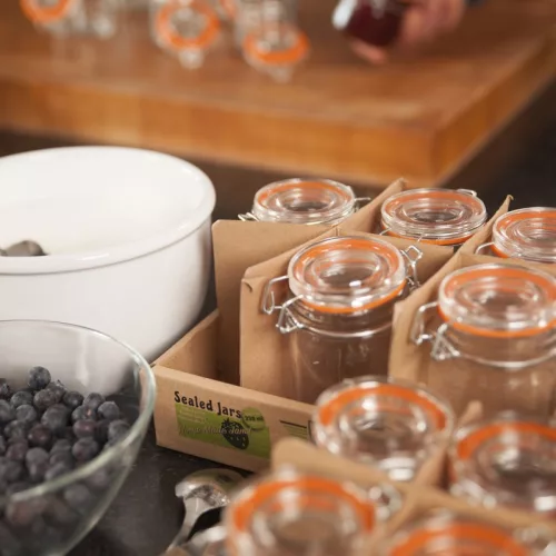 Csatos tároló üveg szett, 6 db-os, csomag, 8 db