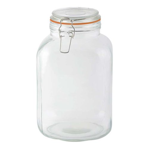 Csatos tároló üveg, 3 literes