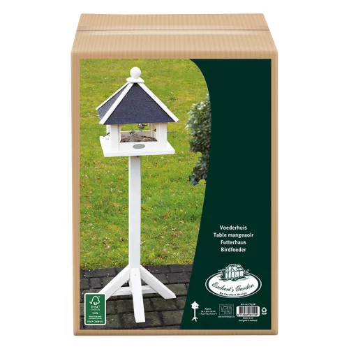 Fa madáretető állvány, fehér, 132 cm, csomag, 2 db