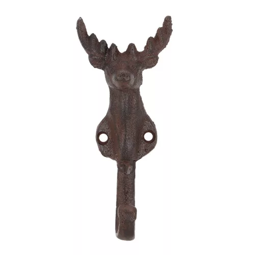 Öntöttvas szarvasos akasztó, 14 cm, csomag, 6 db