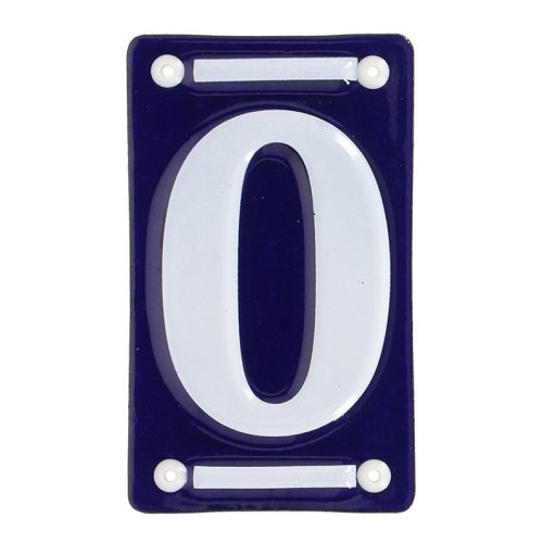 Tűzzománc házszám, 0 ,csomag, 10 db