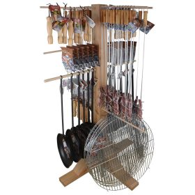 Grill eszköztartó fa display, 85 x 85 x 150 cm