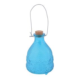 Buborék mintás üveg darázscsapda, kék, 14 cm