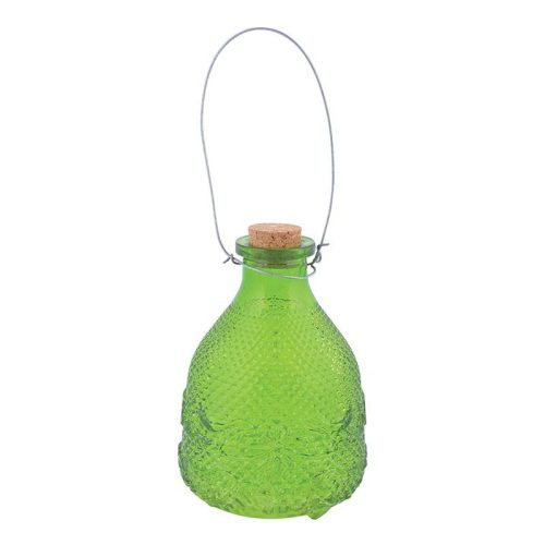 Buborék mintás üveg darázscsapda, zöld, 14 cm