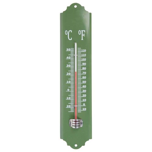 Fém hőmérő, zöld