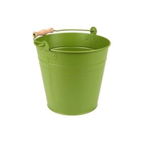 Fém vödör fa fogóval, 4,9 literes, fűzöld