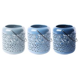   Virág mintás kerámia mécsestartó, 3 féle, 13,5 cm, csomag, 6 db