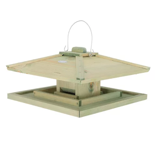 Japán stílusú madáretető fából, 38,5 x 21 cm, csomag, 3 db