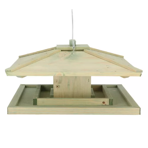 Japán stílusú madáretető fából, 38,5 x 21 cm, csomag, 3 db