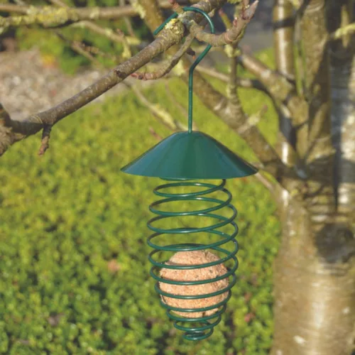 Rugalmas fém madáretető spirál, tetővel, 23 cm, csomag, 24 db