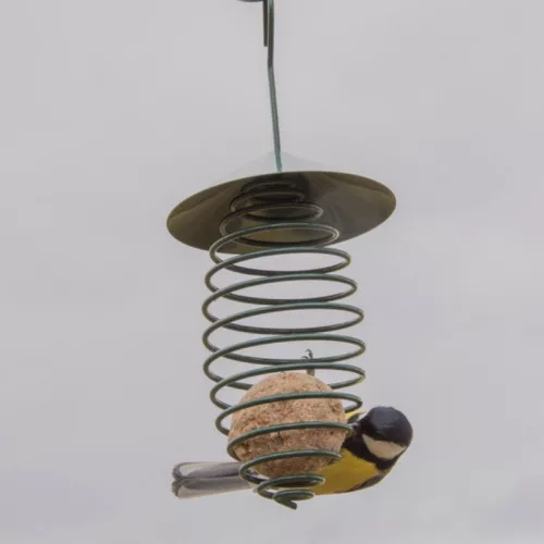 Rugalmas fém madáretető spirál, tetővel, 23 cm, csomag, 24 db