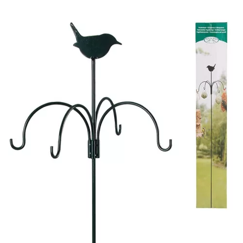 Fém leszúrható madáretető állvány akasztókkal, 149 cm, csomag, 12 db