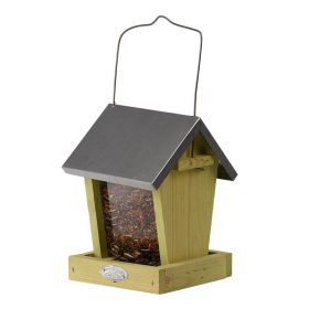   Felakasztható önetetős madáretető, cink tetővel, 22 cm, csomag, 8 db