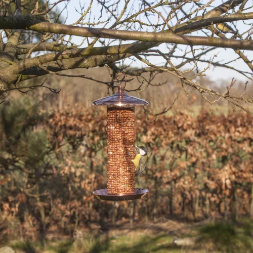 Felakasztható önadagolós rácsos réz madáretető, 31 cm, csomag, 6 db
