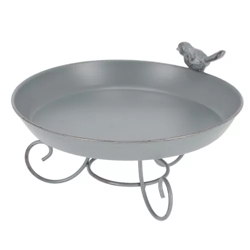 Fém madáritató, lábakon álló, szürke, 22 cm átmérőjű, csomag, 12 db