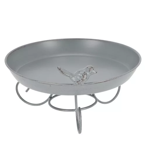Fém madáritató, lábakon álló, szürke, 22 cm átmérőjű, csomag, 12 db