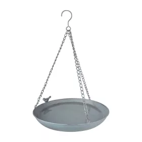   Fém felakasztható láncos madáritató, szürke 30,5 cm átmérőjű, csomag, 12 db