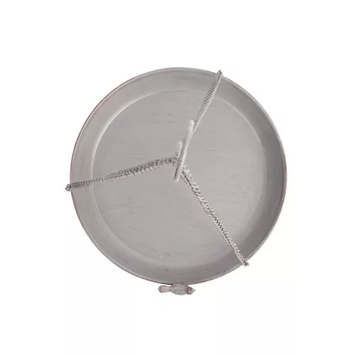 Fém felakasztható láncos madáritató, szürke 30,5 cm átmérőjű, csomag, 12 db