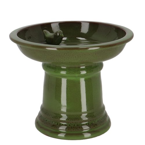Kerámia madáritató és etető állvány, zöld, 29 cm átmérőjű, csomag, 6 db